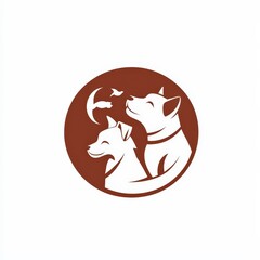 Design of pet care icon logo illustration isolated on white background