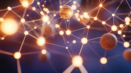 An abstract glowing grid of stars and planets, symbolizing the precision of universal space measurement.