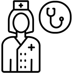 Pediatric Nurse Line Icon