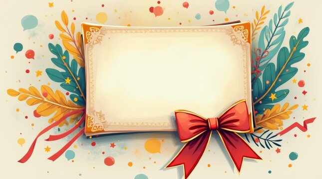 certificate adorned with a colorful ribbon, emphasizing the celebration of academic success and achievement in a vibrant setting