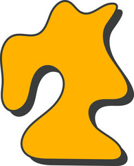 Abstract Retro Groovy Shape Element Decoration