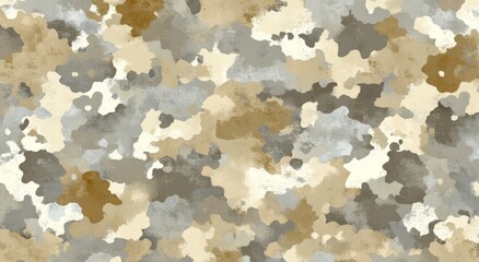 Seamless Watercolor Pattern in Neutral Tones with Grunge Textures