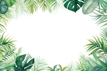 Fototapeta premium Neon tropical leaves border outdoors nature plant.