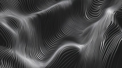 abstract lines and waves on a dark background photo
