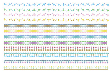 可愛いパステルカラーの飾り罫
