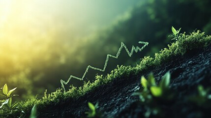 Reducing CO2 levels. Graph of the decline in carbon dioxide levels