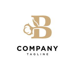 Letter B Cotton Gold Logo Icon vector