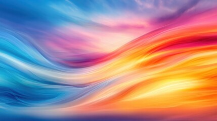 Abstract colorful gradient with waves and lines vibrant blur background design. Nightfall. Illustration