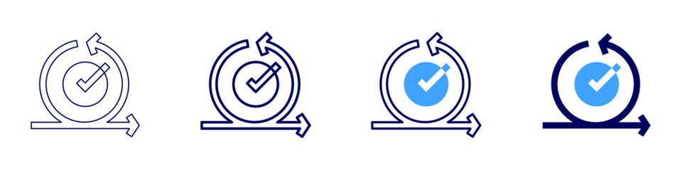 Scrum process icon in 4 different styles. Thin Line, Line, Bold Line, Duotone. Duotone style. Editable stroke