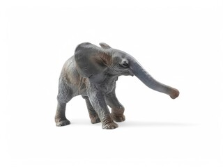 miniature baby elephant toy with white background