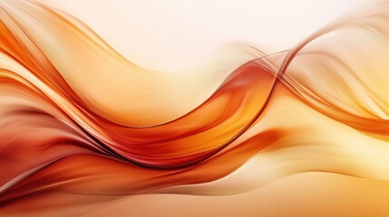 Fototapeta premium Fluid abstract waves in warm tones of orange, gold, and brown, creating a dynamic and elegant background. Perfect for digital art, wallpapers, or designs.