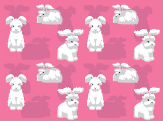 Obraz premium Rabbit Angora Cartoon Cute Seamless Wallpaper Background