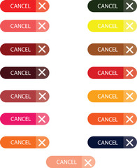 Variant Color Background & Cancel Logo &ndash; Modern Cancel Button & Icon