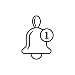 Notification bell icon in flat style. Incoming inbox message vector illustration on isolated background. Ringing bell sign business concept.