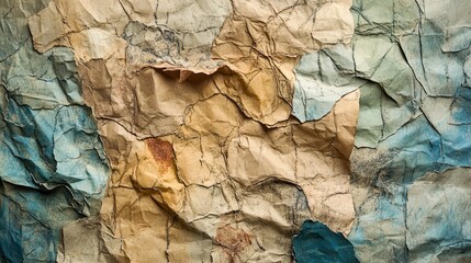 Fototapeta premium Crumpled textured paper background design
