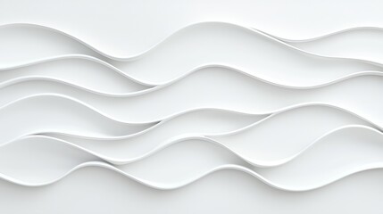 Abstract white wave pattern background with 3D paper effect, creating a minimalist and modern design element.