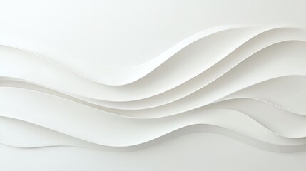Obraz premium Abstract white wave pattern on a smooth surface, creating a sense of flow and movement, ideal for modern design themes.