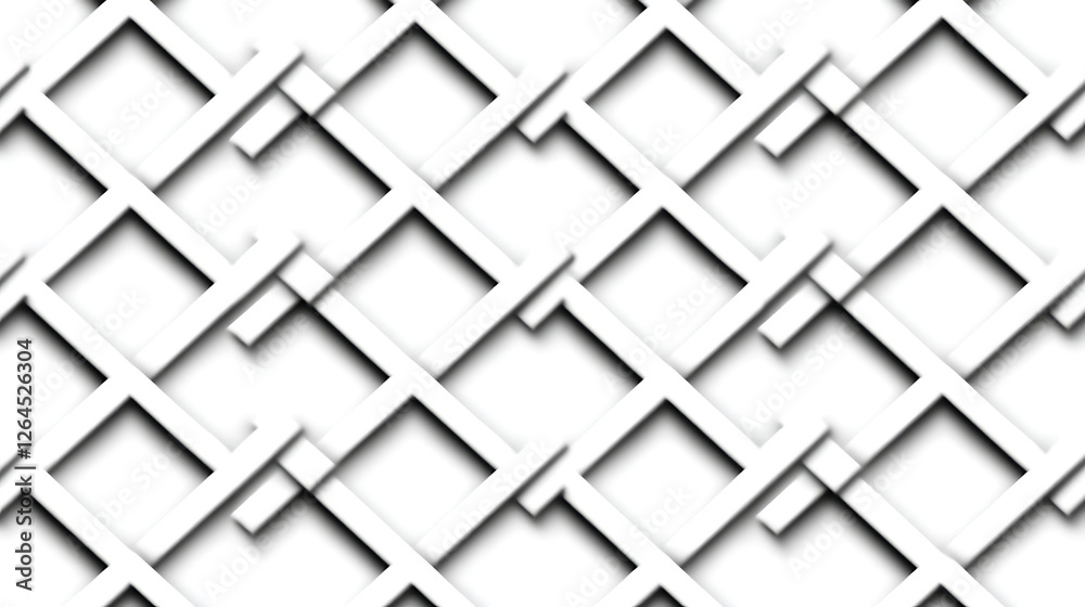 Poster intersecting lines lattice geometric grid structure design with interlaced pattern elements in white