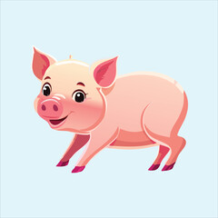 Fototapeta premium Cute cartoon pig