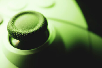 Gamepad Controller Left Right Control Stick Game Gaming Joycon Macro Close-up Green Modern Copy Space Futuritic © ne_photography