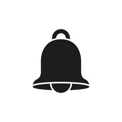Notification bell icon in flat style. Incoming inbox message vector illustration on isolated background. Ringing bell sign business concept.