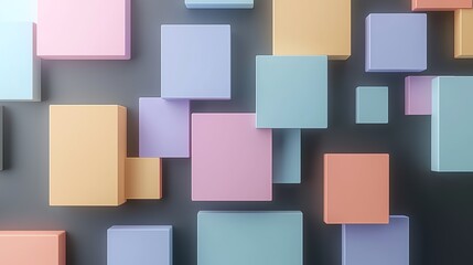 Colorful geometric 3D cubes in pastel shades creating a modern abstract background.