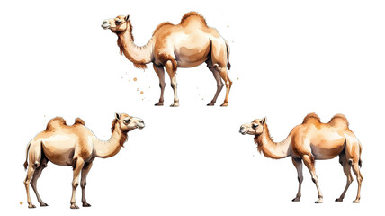 Naklejka premium watercolor camel (png)