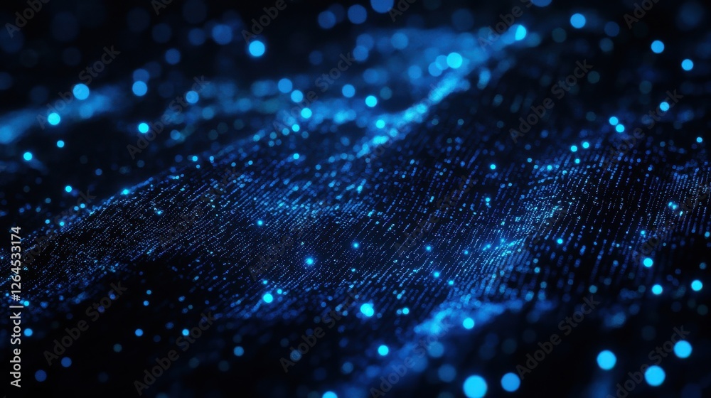 Poster technology, future, programming and matrix - black blue binary system code background