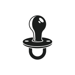 Baby pacifier icon in flat style. Nipple for newborn child vector illustration on isolated background. Soother sign business concept.