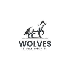 Wolves Line Art Logo