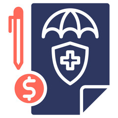 Obraz premium Insurance Policy glyph color icon