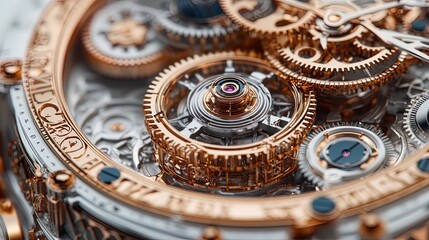 Detailed clock gears in a steampunk-inspired design 