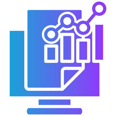 Financial Report glyph gradient icon