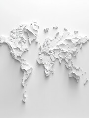 3D world map simple design white background