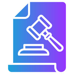 Court Order glyph gradient icon