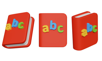 closed english textbook 3D icon