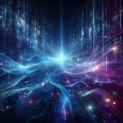 Obraz premium Futuristic abstract technology background with dynamic energy waves