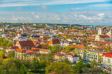 Downtown Vilnius city skyline, cityscape of  Lithuania