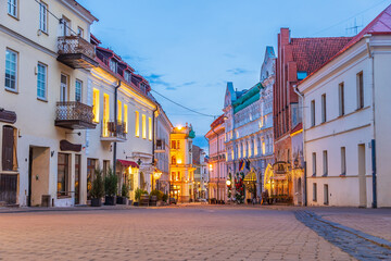 Naklejka premium Downtown Vilnius city skyline, cityscape of Lithuania