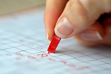 Businesswoman Marking Date On Calendar, 