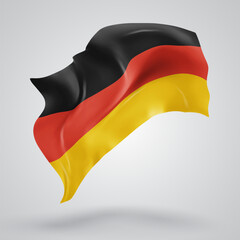 Germany, vector 3d flag with waves on a white background