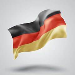 Fototapeta premium Germany, vector 3d flag with waves on a white background