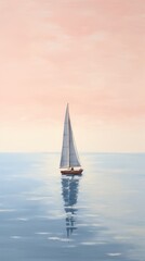 Fototapeta premium Minimal space summer watercraft sailboat outdoors.