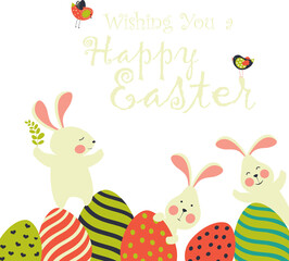 Easter bunny and easter egg. Vector illustration