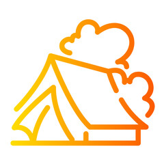 tent Line Gradient Icon