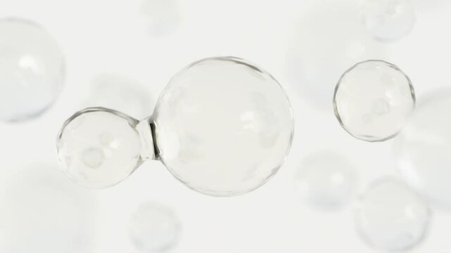 3d illustration of Molecule or cell dividing bubble, Bio cells