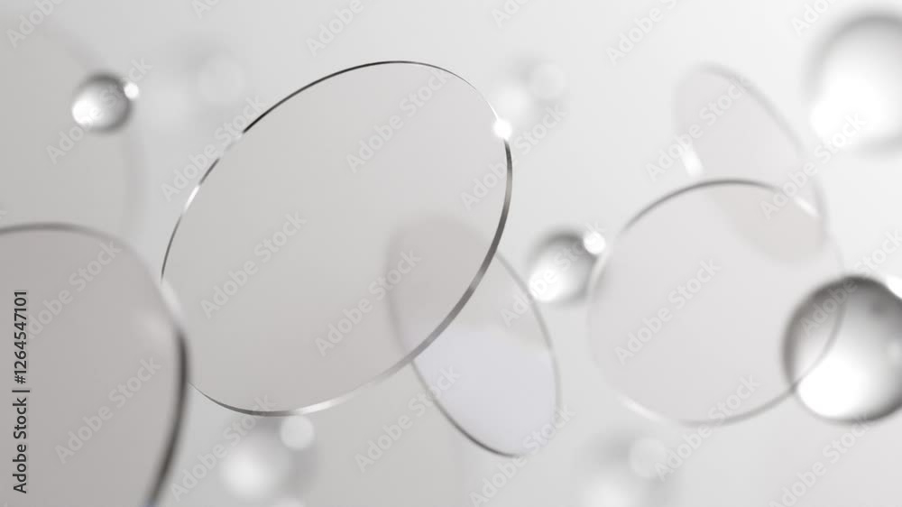 Leinwandbilder 3d rendering of abstract transparent geometry glass with round shape, computer digital concept