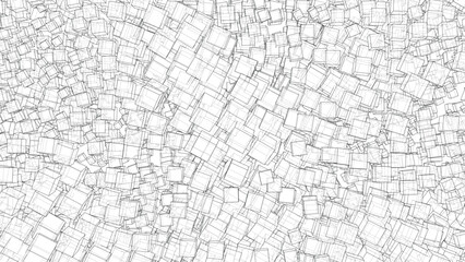 Wireframe Boxes. Sketch style