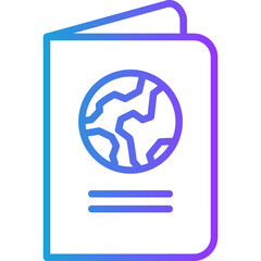 Passport line gradient icon - obrazy, fototapety, plakaty