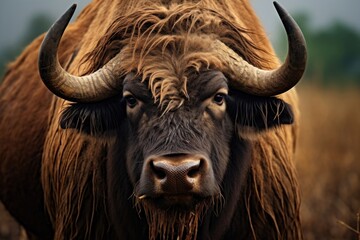 Naklejka premium Wild animal livestock wildlife buffalo.